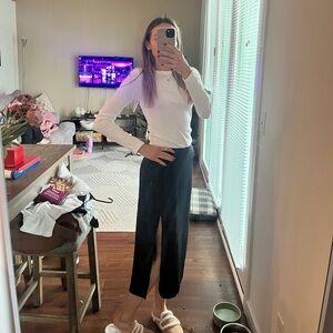 F21 Blaack Satin Mini Skirt w Slit